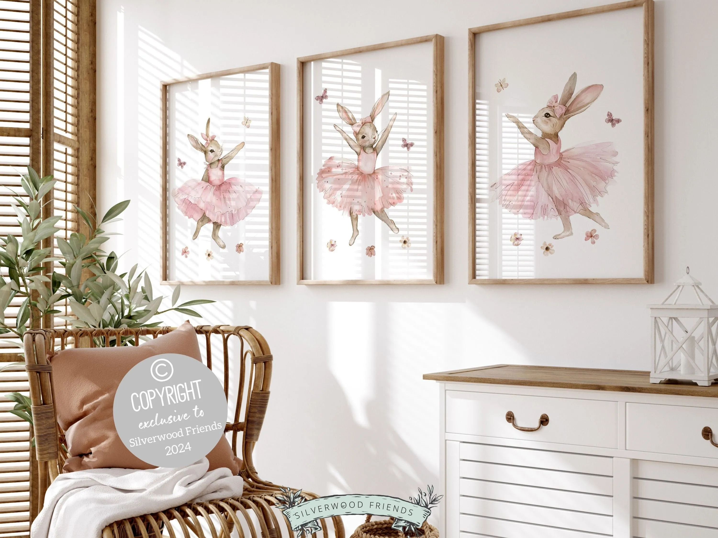 Wildflower Ballet Bunny Nursery Prints