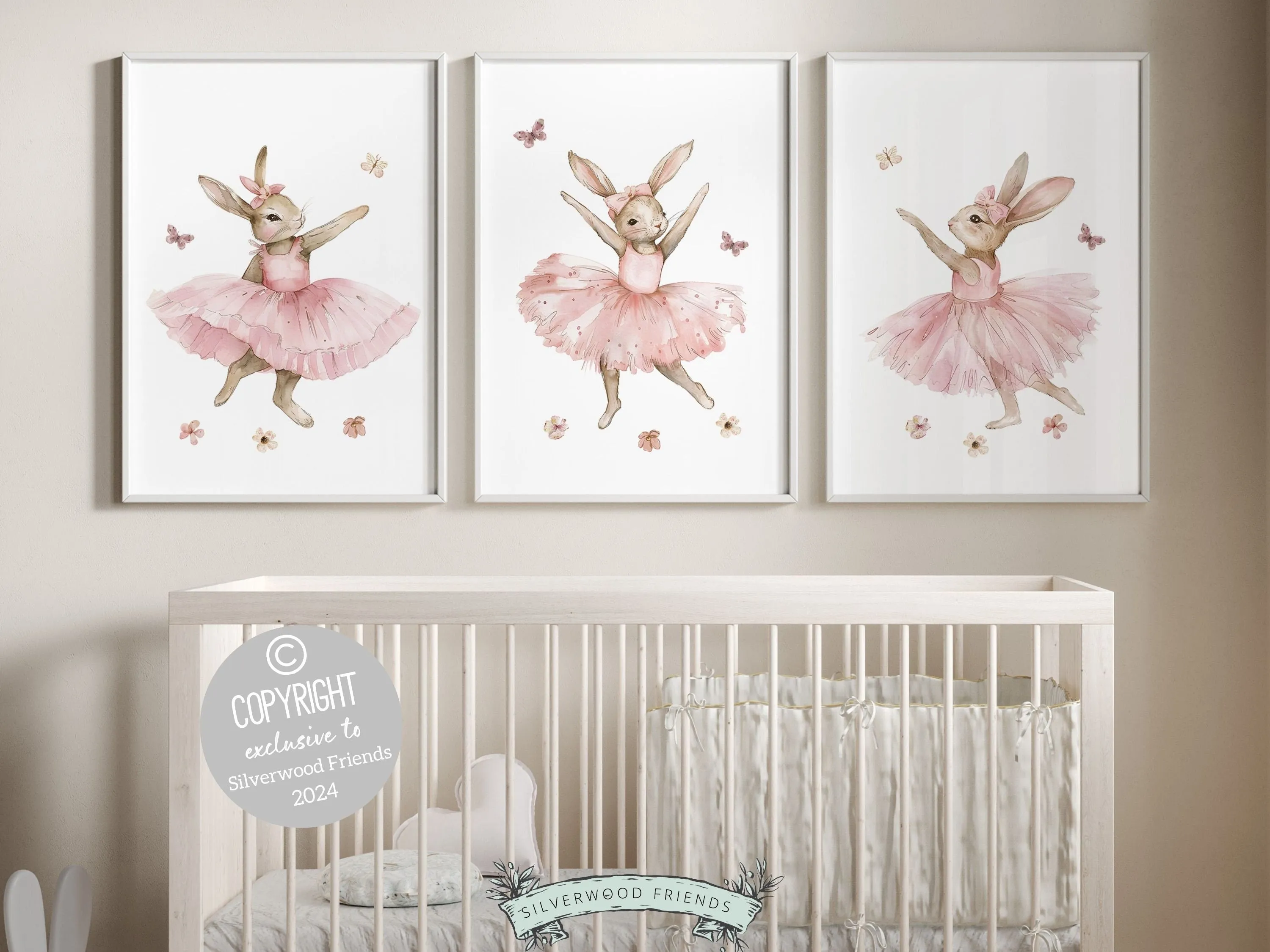 Wildflower Ballet Bunny Nursery Prints