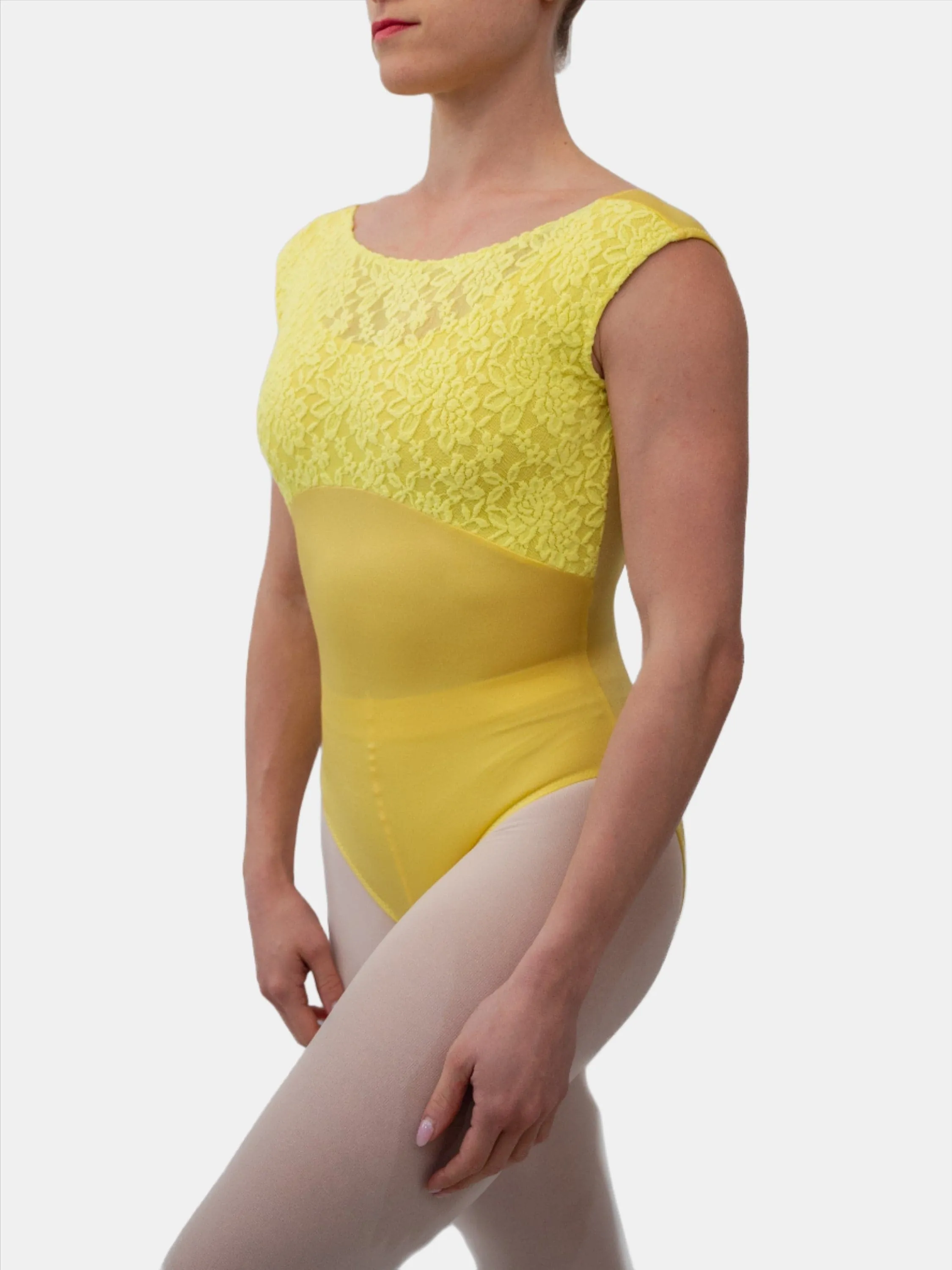 Yellow Lace Dance Tank Leotard MP756